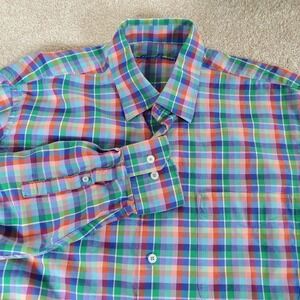 Alan Flusser Men's Size Large Button Up Shirt Multicolor Long Sleeve